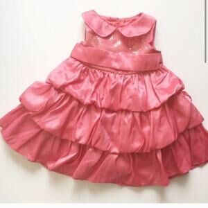 Princess Faith Sequin Tiered Dress Sz 12M Baby Girl Special Occasion Dress Gown